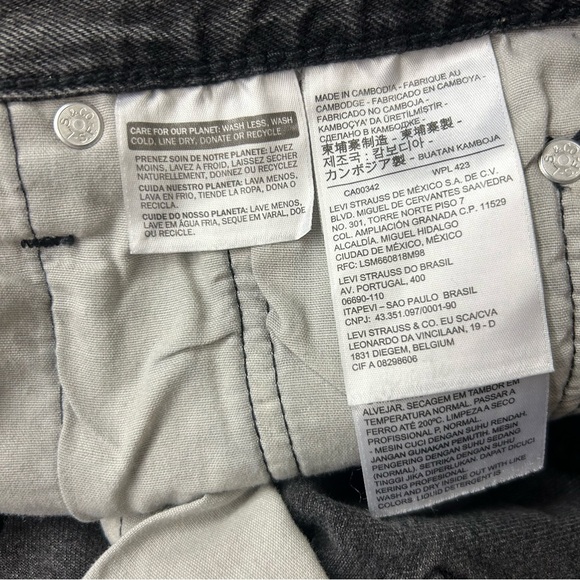 Levi’s 501 Button Fly Cut Off Shorts Black Wash 26 - Picture 4 of 7